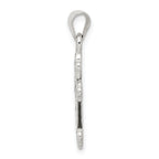 Sterling Silver 925 Cross Pendant with Clear CZ Anti-Tarnish Finish
