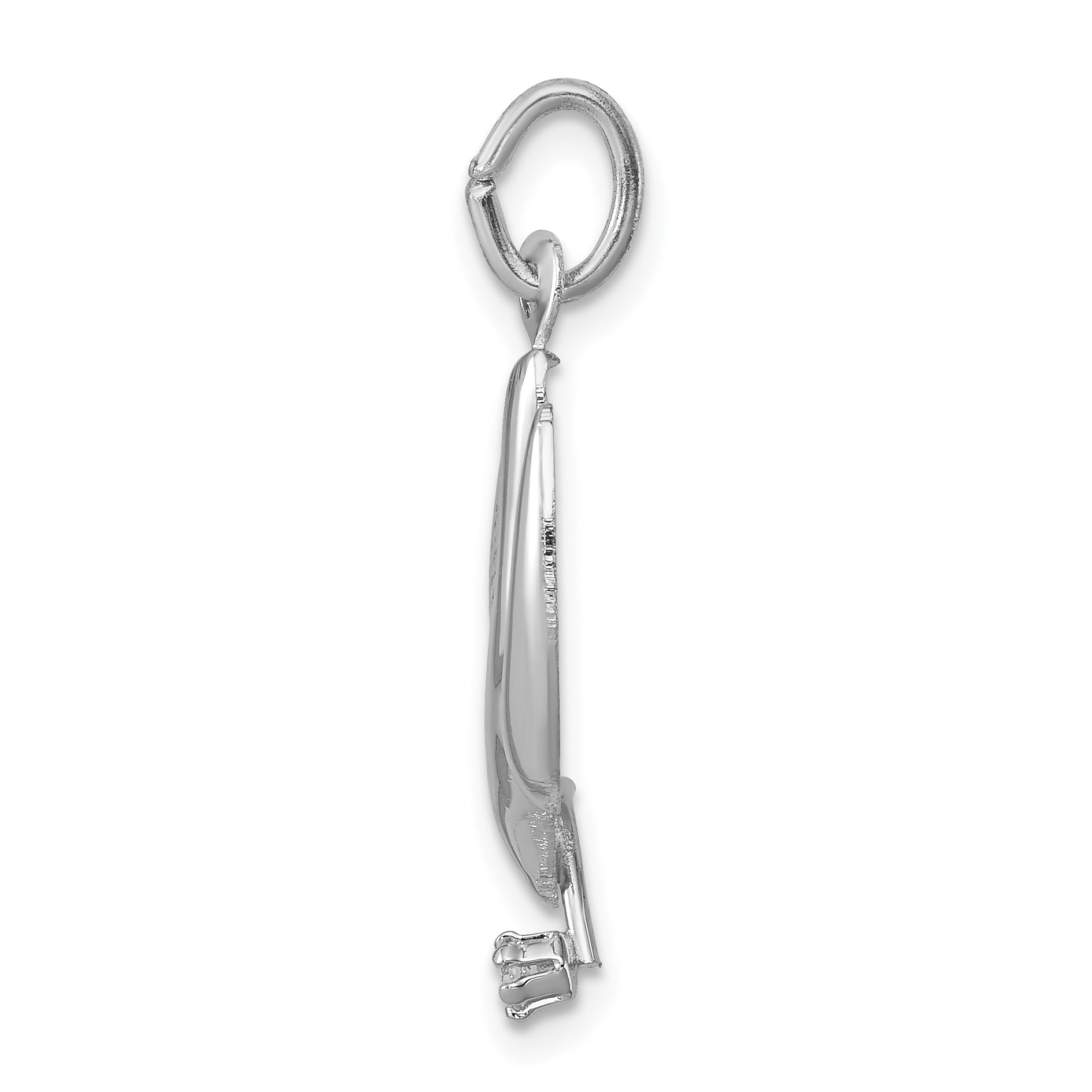 Sophia Jewelers Sterling Silver Polished Dove Pendant with CZ Elegance