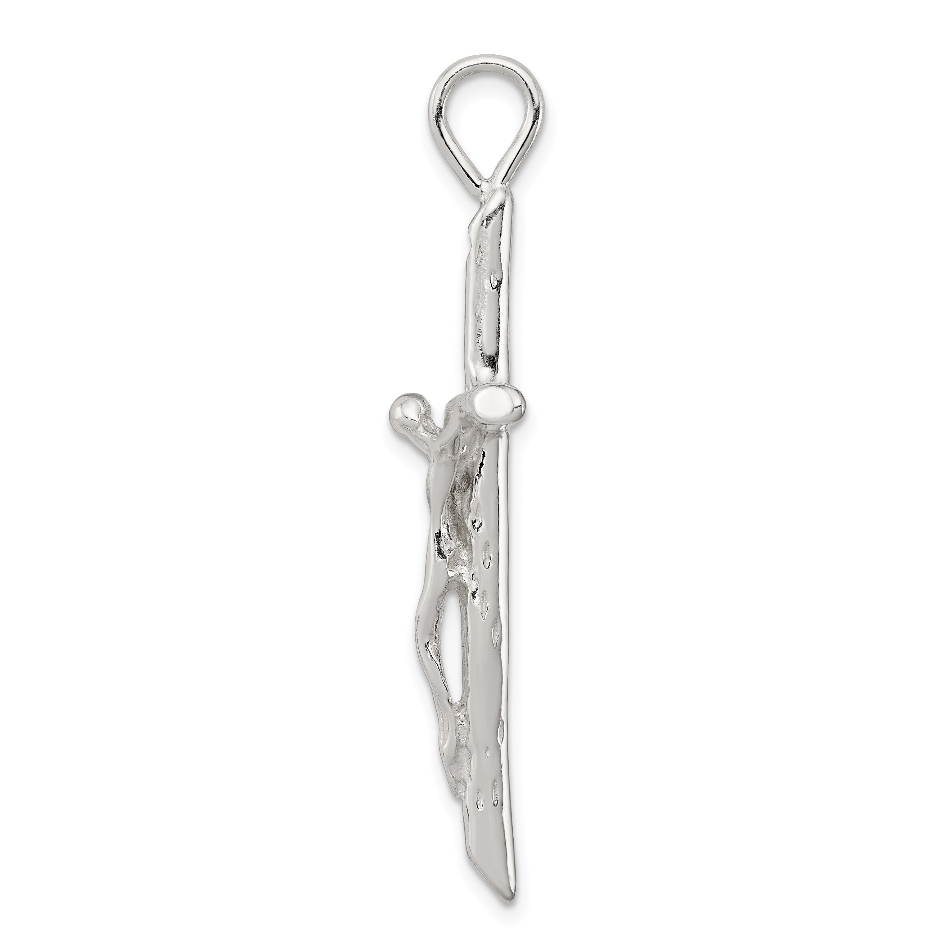 Sterling Silver 925 Crucifix Pendant with Polished Anti-Tarnish Finish