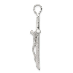 Sterling Silver 925 Crucifix Pendant with Polished Anti-Tarnish Finish