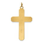 Sterling Silver 925 Polished Satin Cross Pendant with Rhodium Plating
