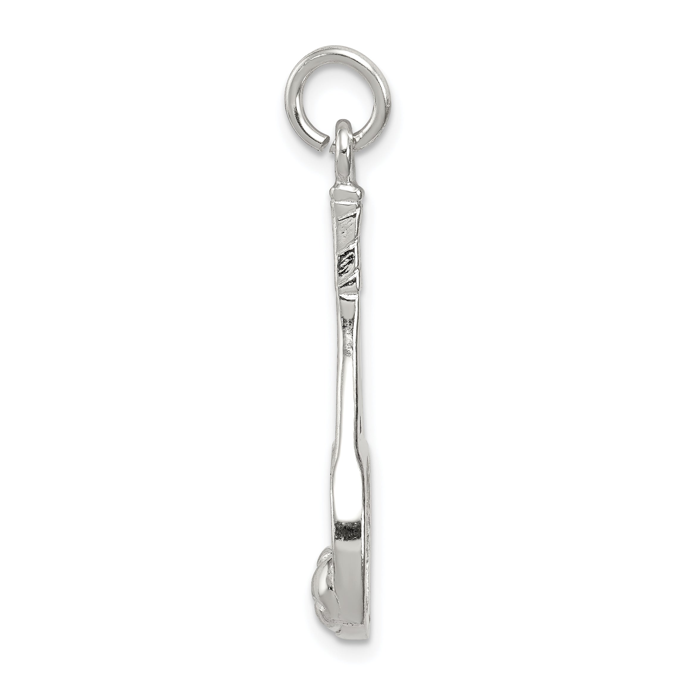 Sterling Silver 925 Men's Tennis Racquet Charm with Polished Finish Secondary image