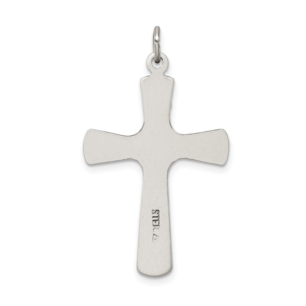 Sterling Silver 925 Crucifix Pendant with Satin Antiqued Finish