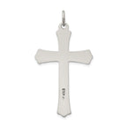 Sterling Silver Satin Halo Cross Pendant with Antique Finish