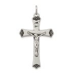Sterling Silver Antiqued Satin Halo and Corpus Cross Pendant