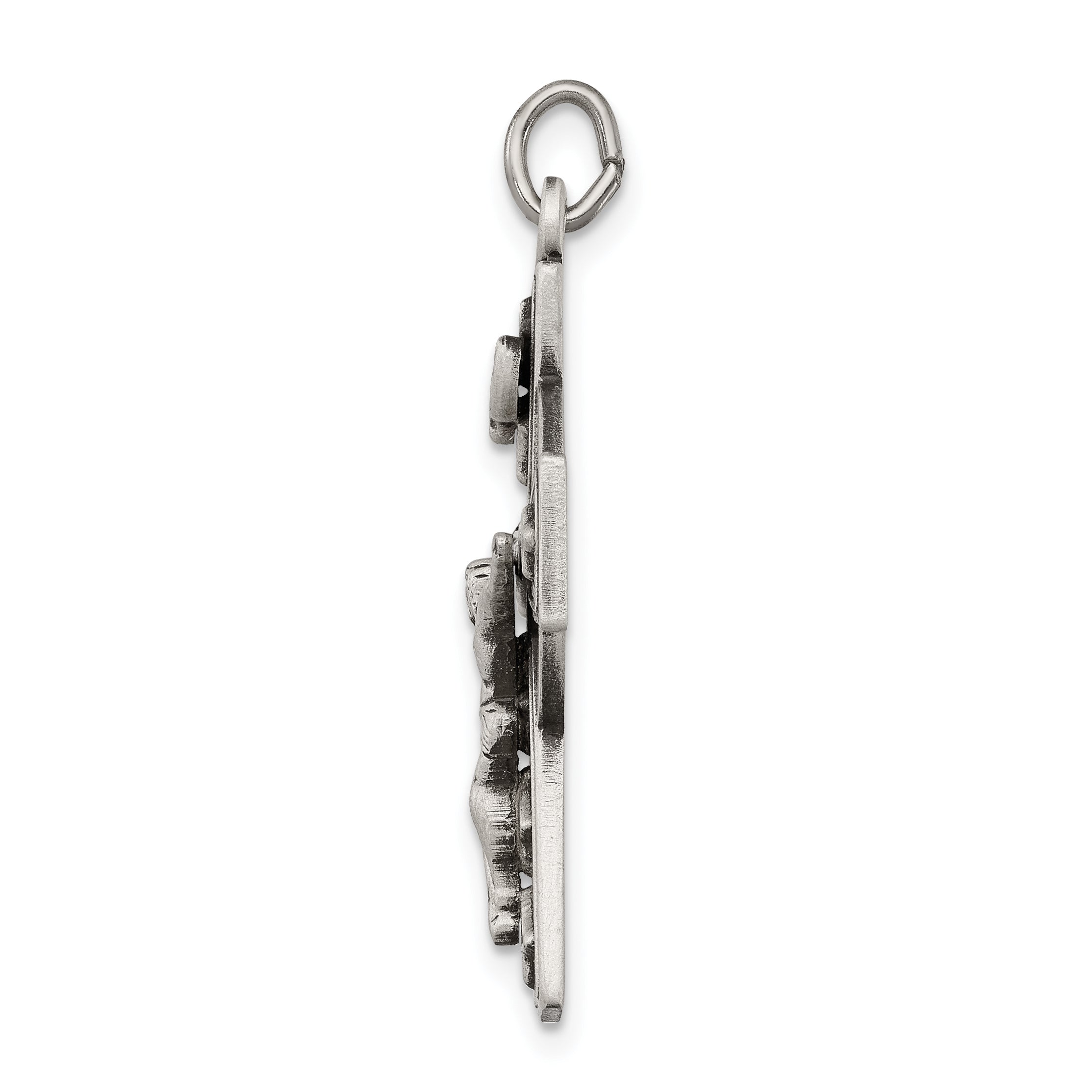 Sterling Silver 925 Cross Pendant with Antiqued Satin Finish Secondary image