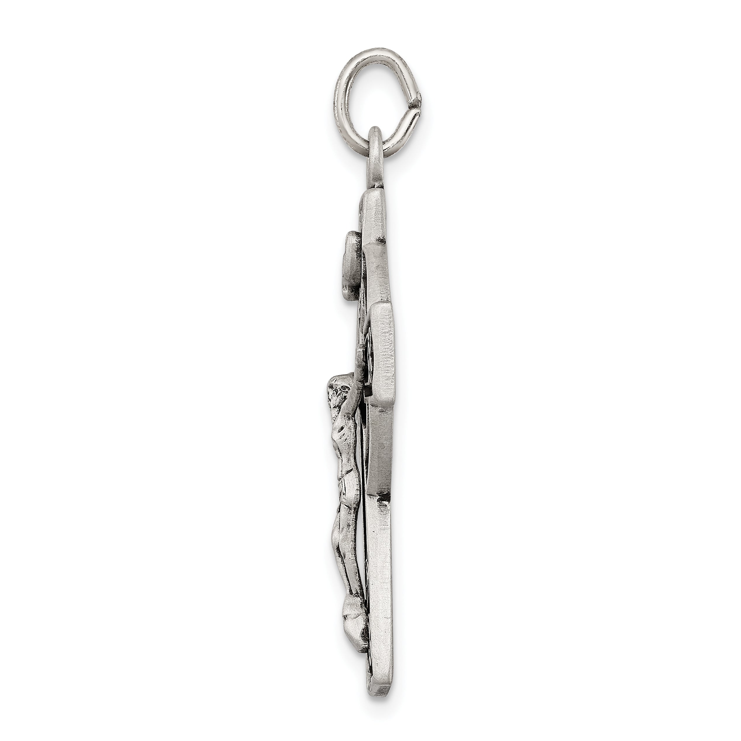 Sterling Silver 925 Irish Crucifix Pendant with Polished Antique Finish Secondary image