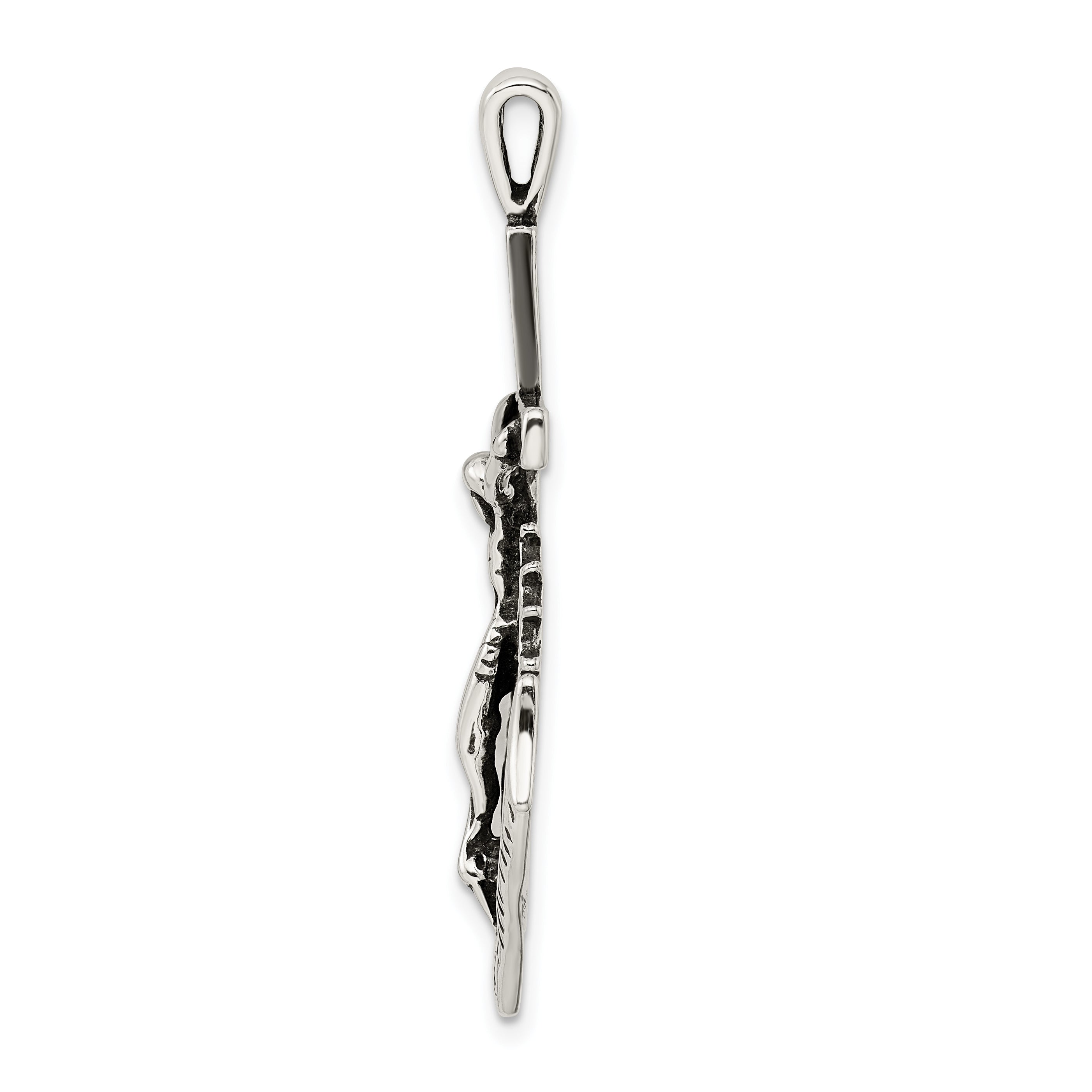 Sterling Silver 925 Polished Mariner Crucifix Charm Elegant Vintage Design