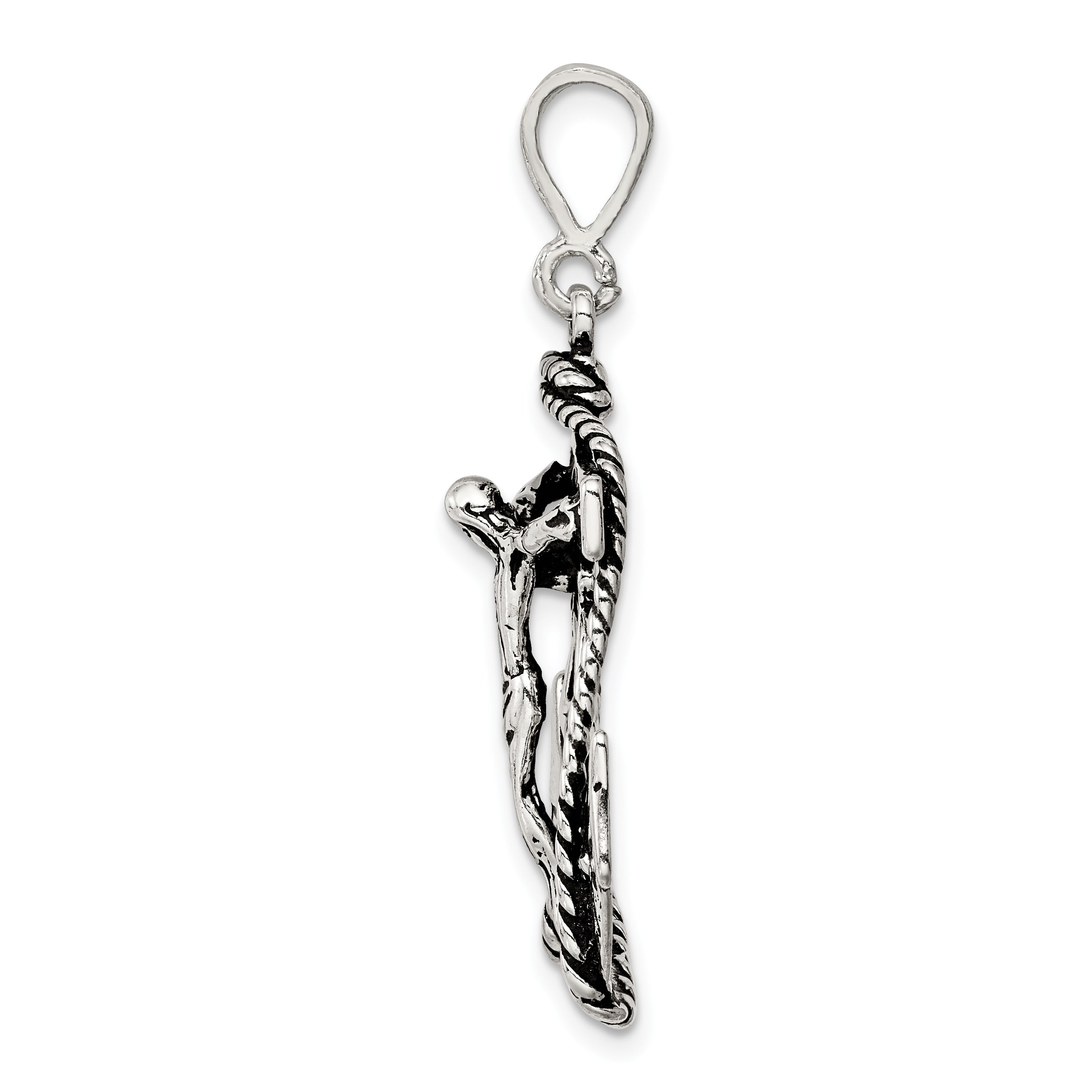 Sterling Silver 925 Mariner Crucifix Charm with Antiqued Finish Secondary image