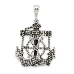 Sterling Silver 925 Mariner Crucifix Charm with Antiqued Finish