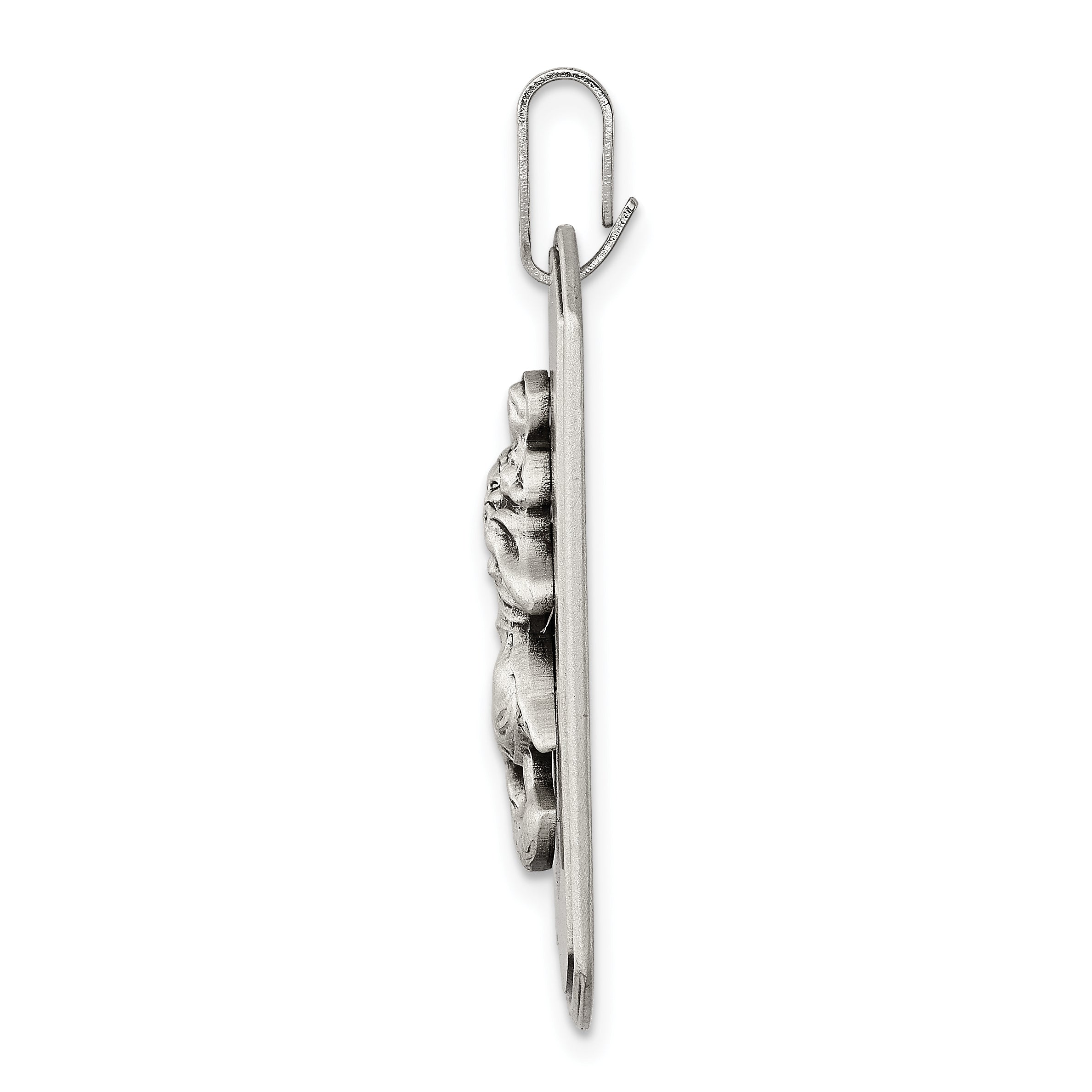 Sterling Silver 925 St. Christopher Dog Tag Pendant with Antiqued Finish Secondary image