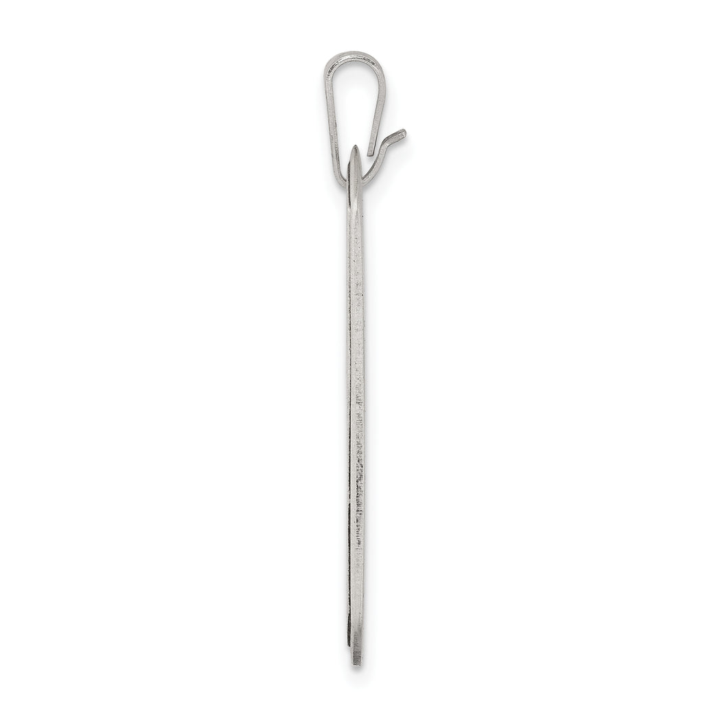 Sterling Silver 925 Cross Dog Tag Pendant Polished Unisex Design
