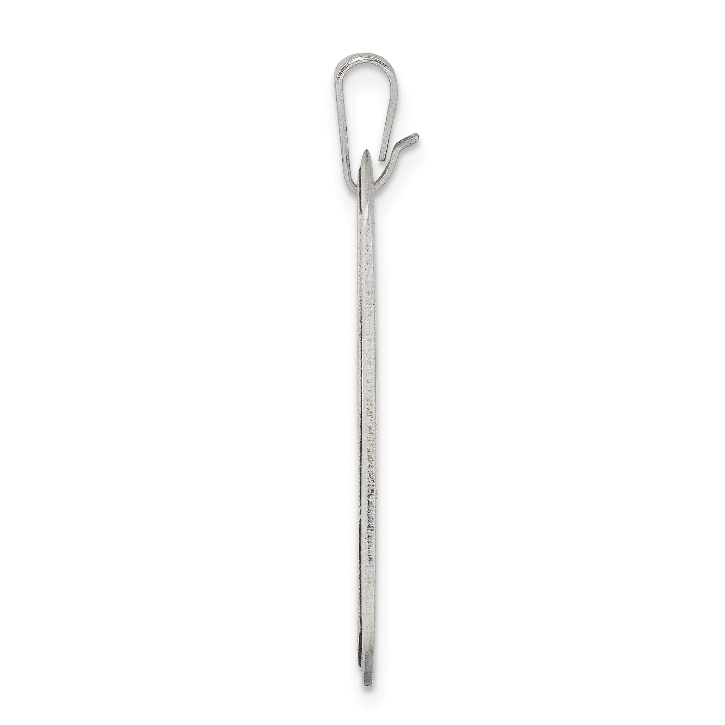 Sterling Silver 925 Cross Dog Tag Pendant Polished Unisex Design