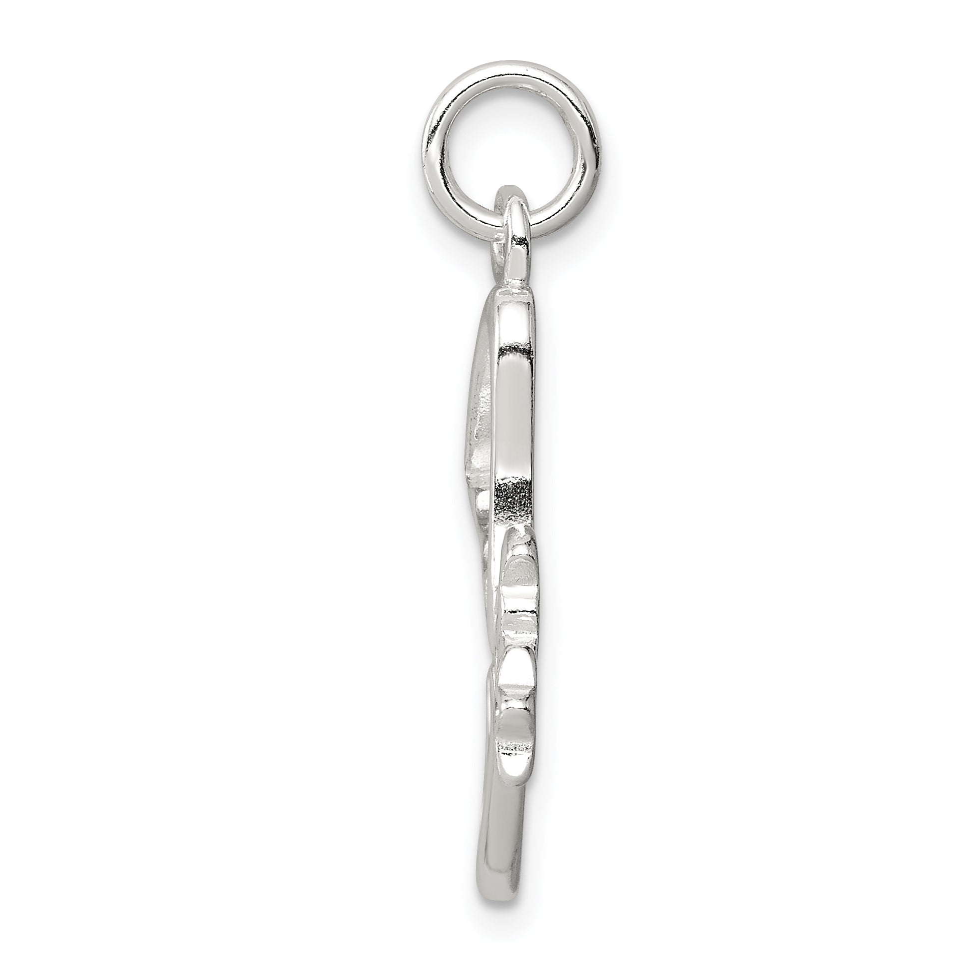 Sterling Silver 925 Angel Pendant with Clear CZ Elegance Secondary image