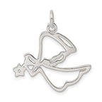 Sterling Silver 925 Angel Pendant with Clear CZ Elegance