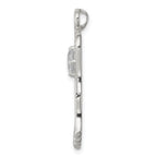 Sterling Silver 925 Angel Pendant with Clear CZ Elegant Polished Finish