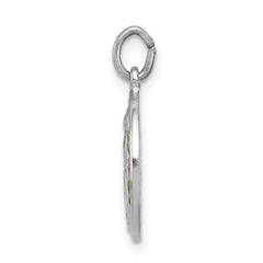 925 Sterling Silver Polished Miraculous Medal Pendant with Rhodium Plating