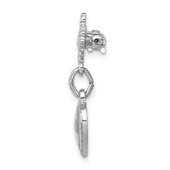 Unisex Sterling Silver Polished Heart Pin with Epoxy Mustard Seed