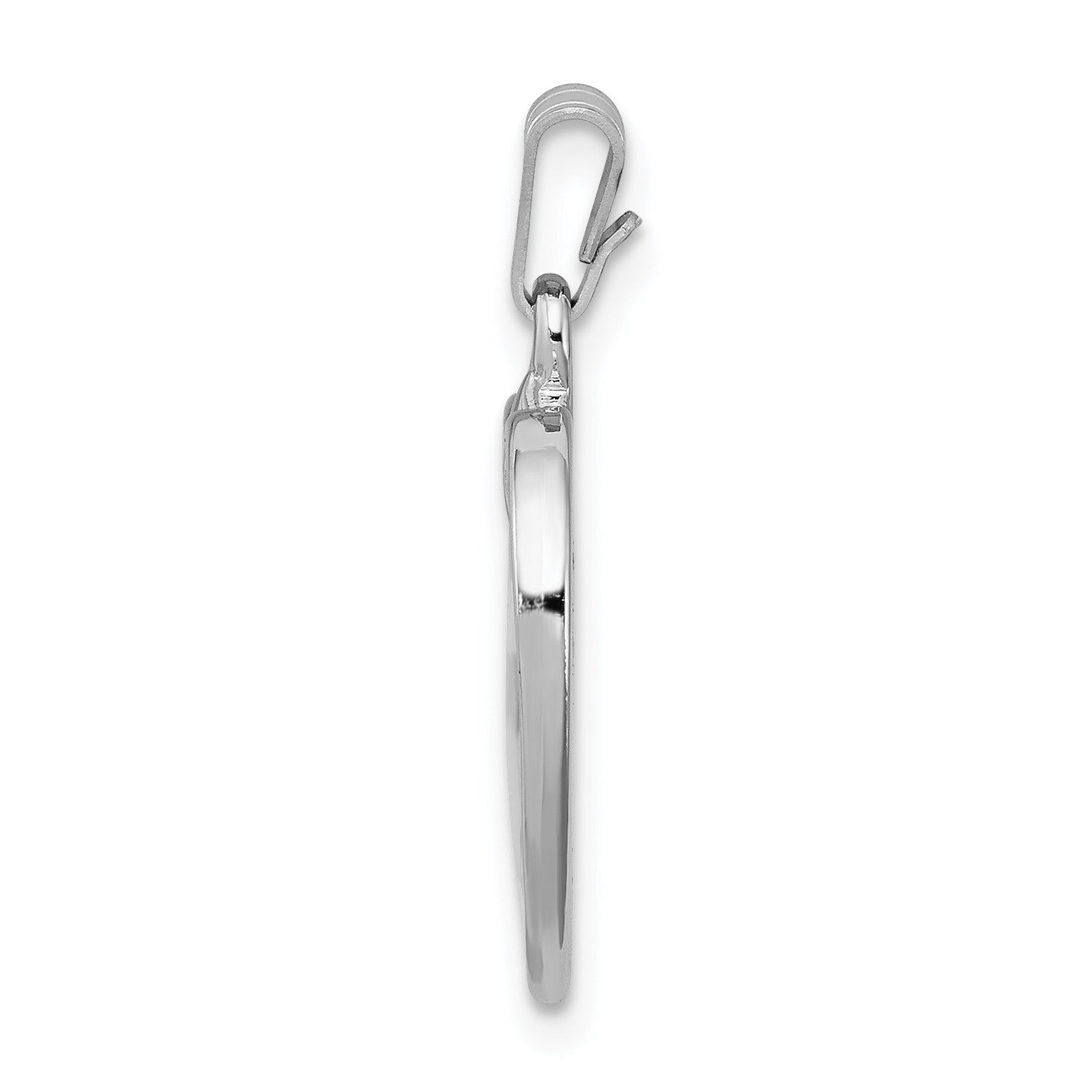 Sterling Silver 925 Heart Pendant with Mustard Seed Rhodium-Plated