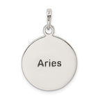 Sterling Silver 925 Aries Zodiac Pendant with Antique Finish