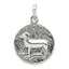 Sterling Silver Polished Antique Finish Aries Horoscope Zodiac Pendant