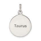 Sterling Silver 925 Taurus Zodiac Pendant with Antique Polished Finish