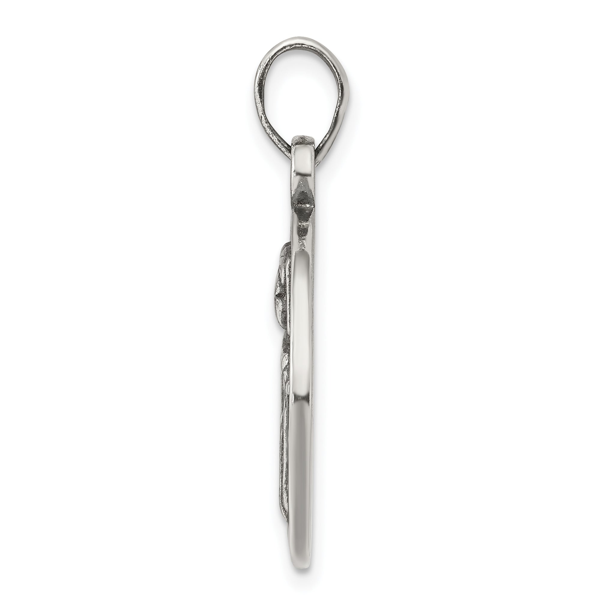 Sterling Silver 925 Gemini Zodiac Pendant with Antique Polished Finish Secondary image