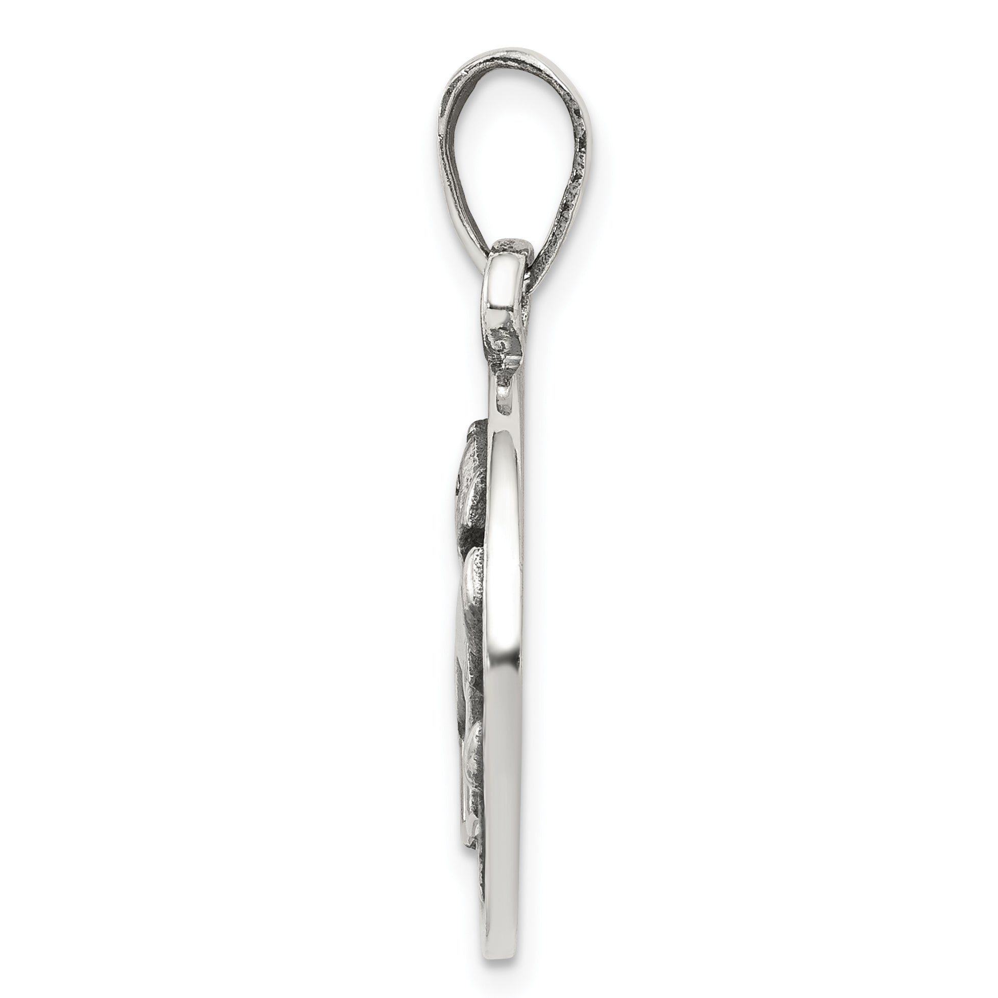 Sterling Silver 925 Leo Pendant with Polished Antique Finish Secondary image