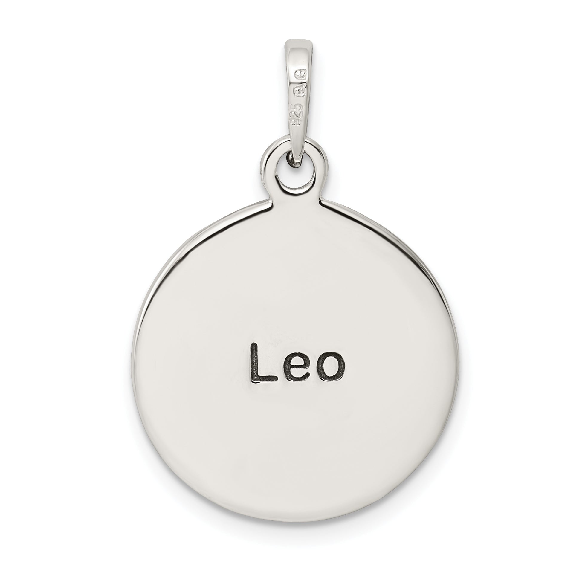 Sterling Silver Polished Antique Finish Leo Horoscope Zodiac Pendant