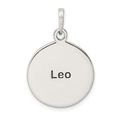 Sterling Silver Polished Antique Finish Leo Horoscope Zodiac Pendant