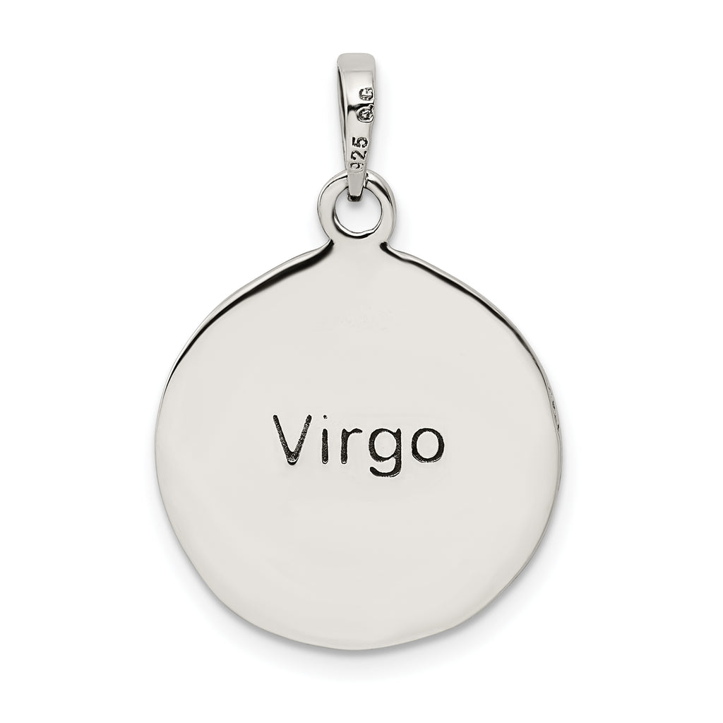 Sophia Jewelers Sterling Silver Virgo Zodiac Pendant with Antique Finish