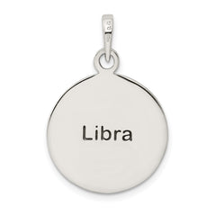 Sterling Silver Polished Antique Finish Libra Horoscope Zodiac Pendant