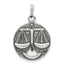 Sterling Silver Polished Antique Finish Libra Horoscope Zodiac Pendant