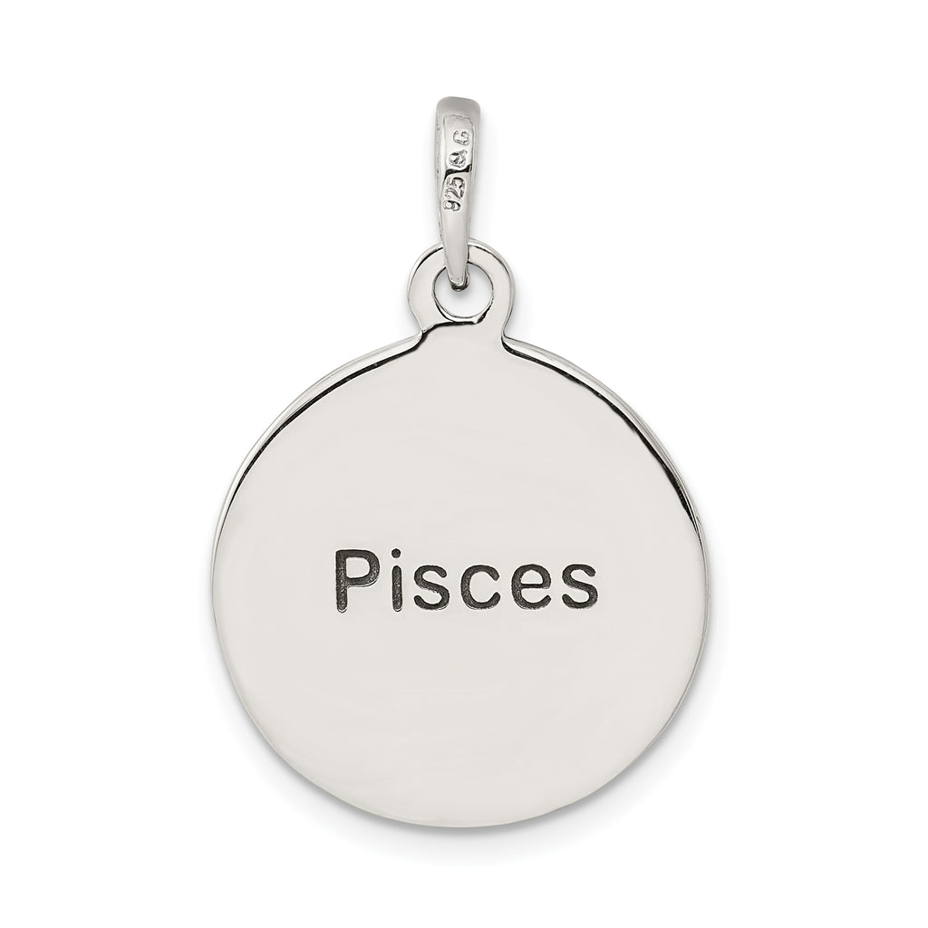 Antique Finish Sterling Silver Pisces Zodiac Pendant by Sophia Jewelers