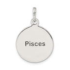 Antique Finish Sterling Silver Pisces Zodiac Pendant by Sophia Jewelers