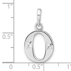 Sophia Jewelers Unisex Polished Sterling Silver Initial O Diamond-Cut Pendant