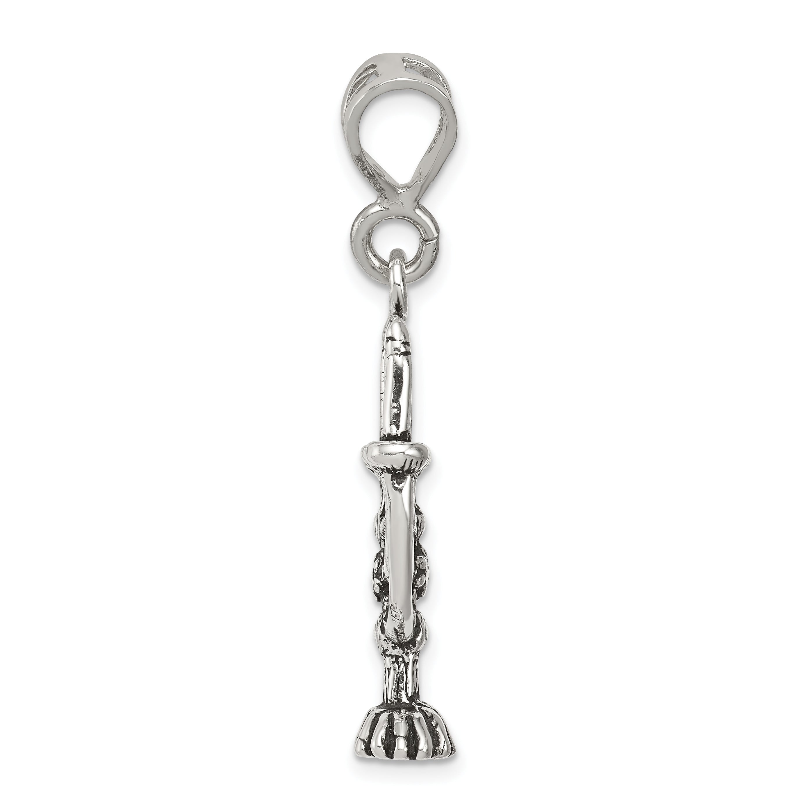 Sophia Jewelers Sterling Silver Antiqued Menorah Charm Vintage Inspired