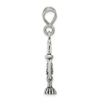 Sophia Jewelers Sterling Silver Antiqued Menorah Charm Vintage Inspired