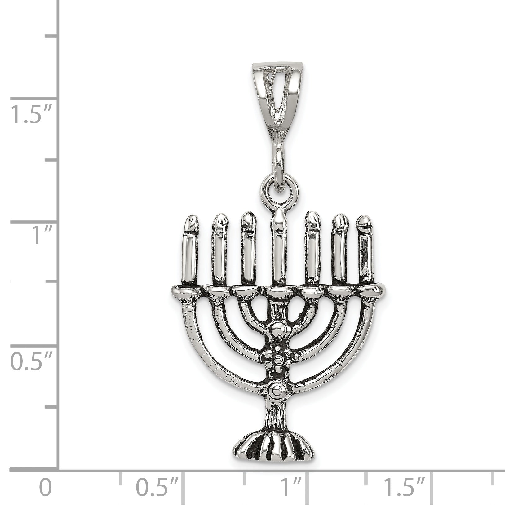 Sophia Jewelers Sterling Silver Antiqued Menorah Charm Vintage Inspired