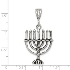 Sophia Jewelers Sterling Silver Antiqued Menorah Charm Vintage Inspired