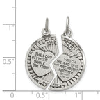 Sterling Silver 925 Mizpah Pendant Set with Antiqued Finish