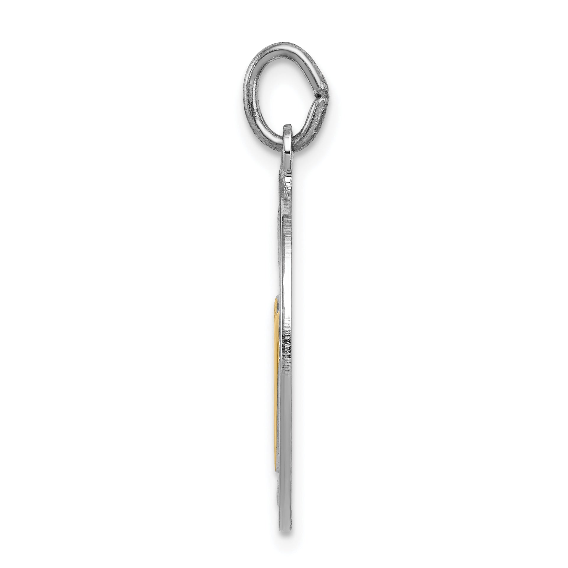 Sterling Silver & 14K Gold Two-Tone Mizpah Pendant, Polished Finish