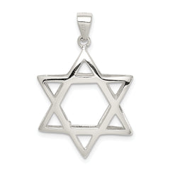 Sterling Silver Rhodium-Plated Star of David Pendant Polished Finish