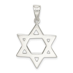 Sophia Jewelers Sterling Silver Star of David Pendant with Polished Anti-Tarnish Finish