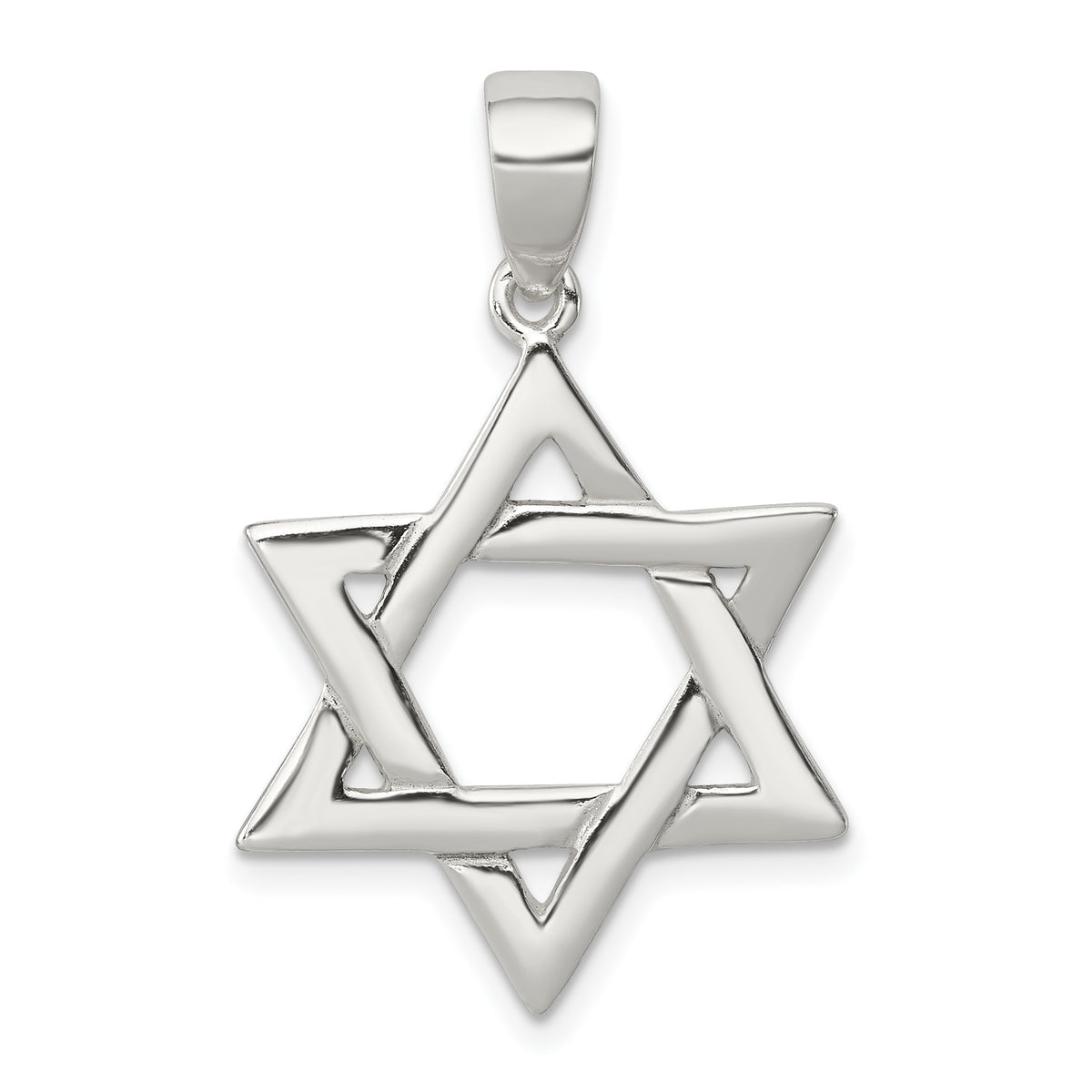 Sterling Silver Polished Star of David Pendant