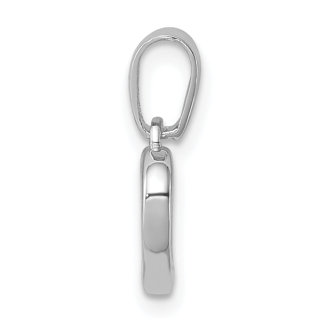 Sterling Silver 925 Heart Pendant with CZ Rhodium Polished Finish