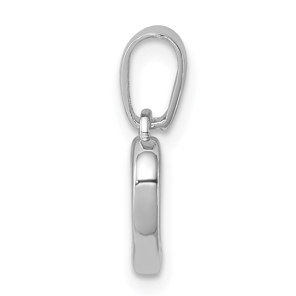 Sterling Silver 925 Heart Pendant with CZ Rhodium Polished Finish