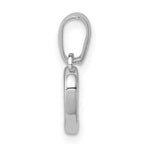 Sterling Silver 925 Heart Pendant with CZ Rhodium Polished Finish