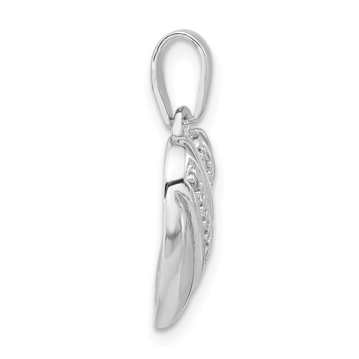Sophia Jewelers Elegant Sterling Silver Rhodium Plated CZ Heart Pendant Secondary image