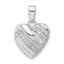 Sterling Silver Rhodium Plated CZ Heart Pendant